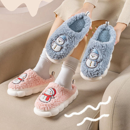 Cute Snowman Plush Slippers