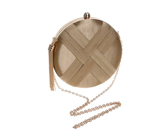Elegant Lady Evening Bags - Silk & Synthetic Leather with Stripes
