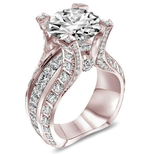 Rose Gold Zircon Engagement Ring
