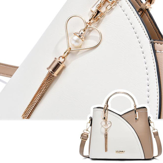 Color Block Tassel Crossbody Handbag for Women