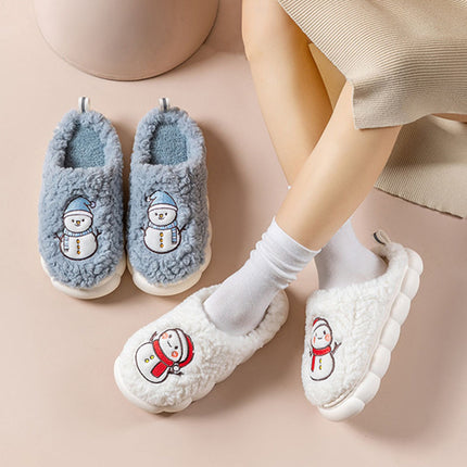 Cute Snowman Plush Slippers