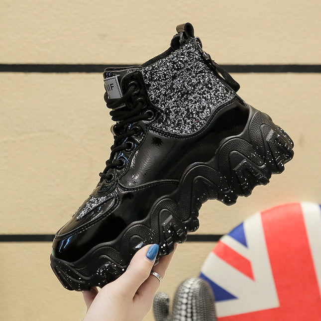 Big Wavy Snowflake Design Daddy Shoes for Men