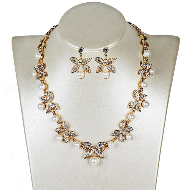New Pearl Butterfly Bridal Jewelry Set
