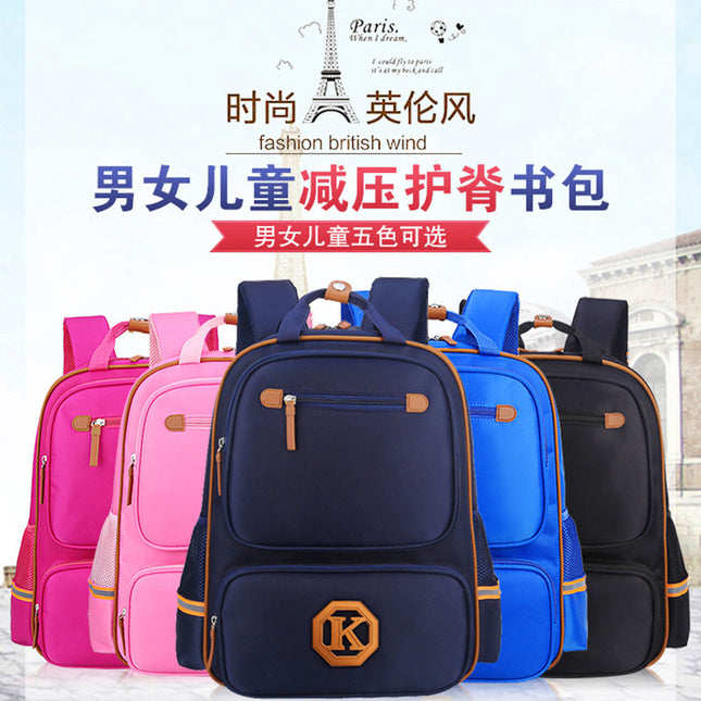 Children's English Wind-Reducing School Backpack for Grades 1-6