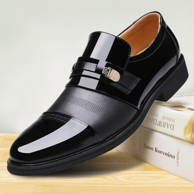 Chaussures d'affaires habillées en cuir pour hommes - Tige en PU, semelle en caoutchouc