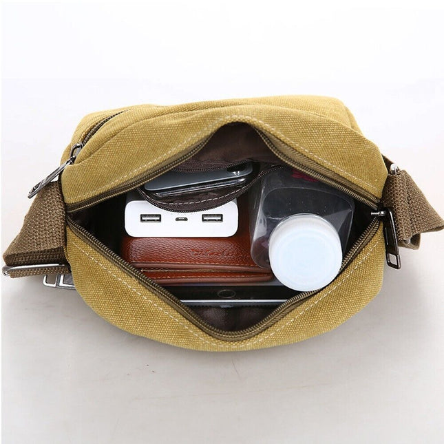Retro Vintage Men's Crossbody Bag Canvas Shoulder Satchel