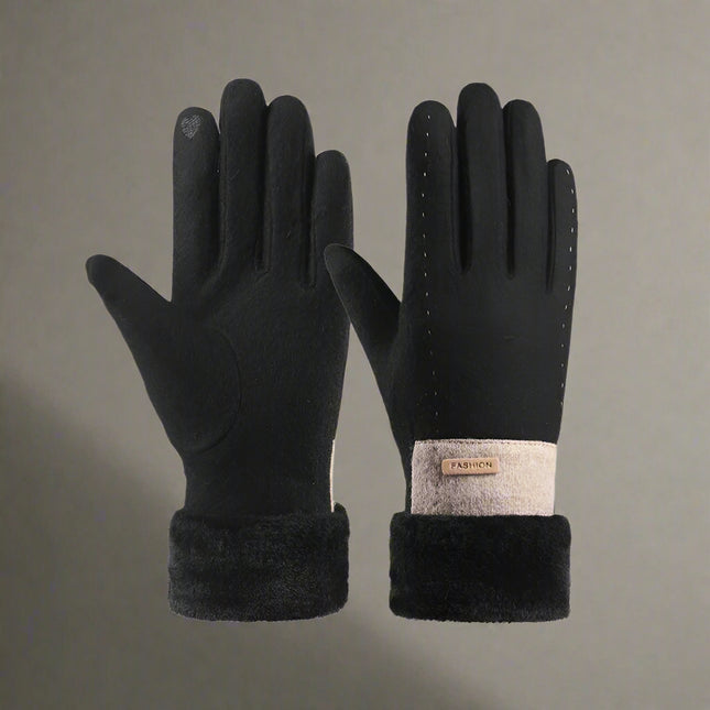 Women's Winter Fleece-lined Touch Screen Knitted Bejirog Gloves