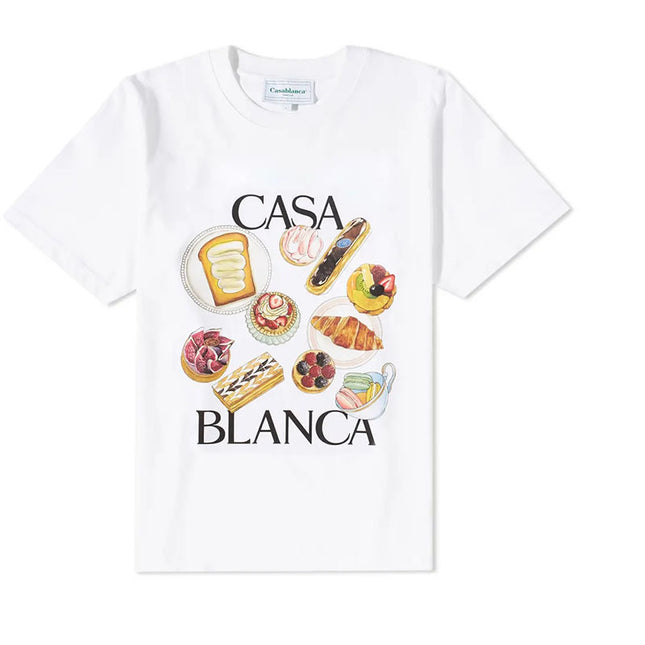 T-shirt à manches courtes ample et tendance avec imprimé hamburger pour le thé de l'après-midi