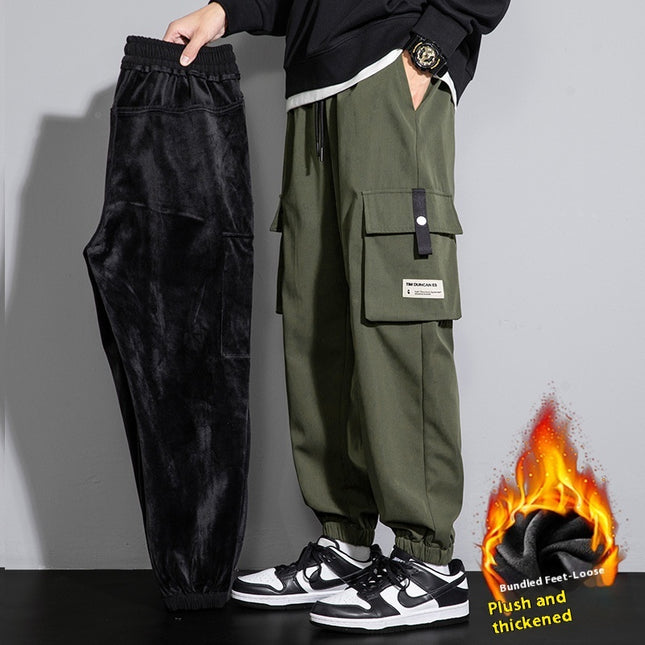 Plus Size Men's Workwear Baggy Fall Loose Tapered Pants