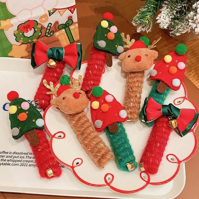 Cute Girls Elastic Rubber Band Christmas Hair Ties