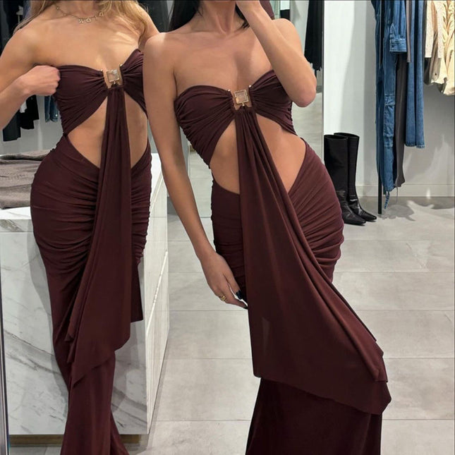 Sexy   Midriff Slim Fit Dress