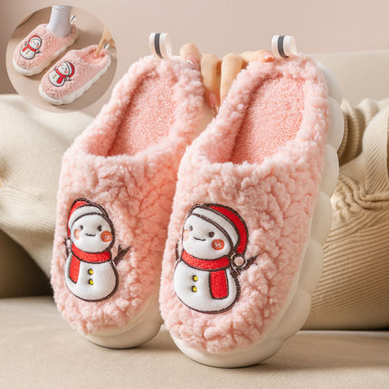 Cute Snowman Plush Slippers