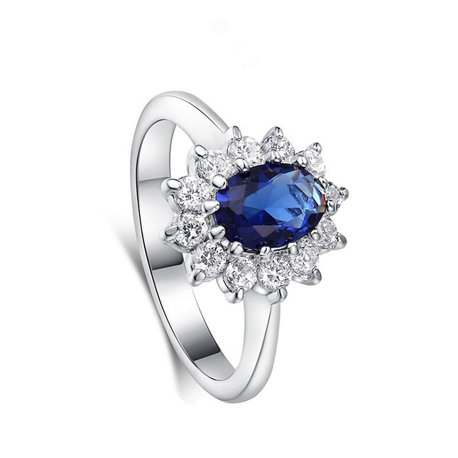 Popular High-grade Blue Zircon Gold Ring
