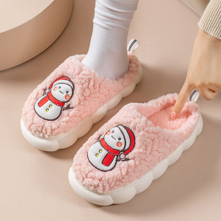 Cute Snowman Plush Slippers