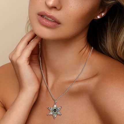 New Christmas Snowflake Necklace with Projection Design