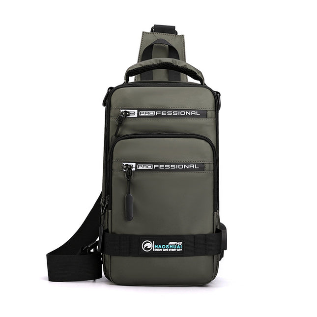 Multifunctional Men's Nylon Backpack with USB & Waterproof Design