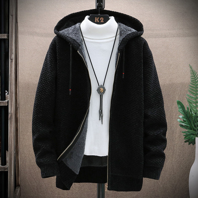 Men's Slim Fit Hooded Zipper Sweater