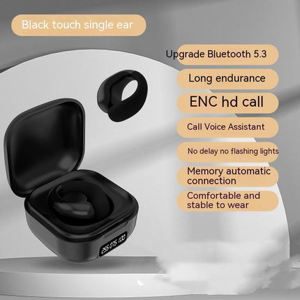 Private LED Digital Display Earclip Bluetooth Earbuds