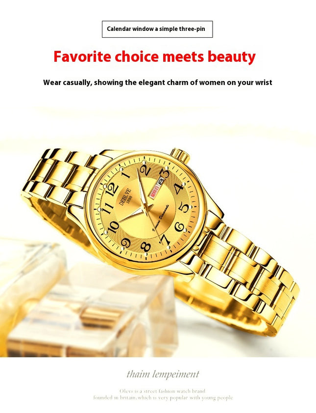 Double Calendar Luminous Watch