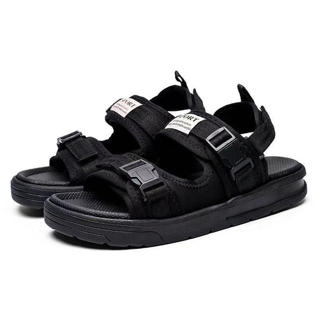 Fashion Sports Velcro Sandals and Slippers in Black