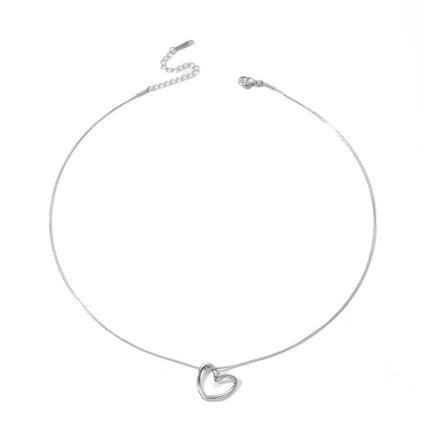 Twist Hollow Heart Pendant Necklace