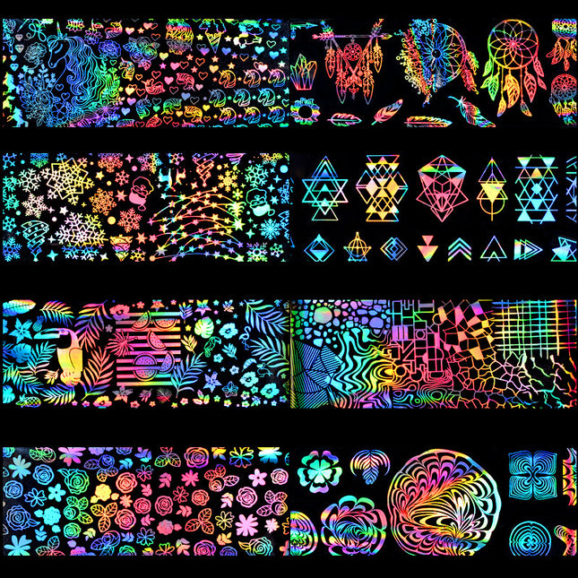 Nail Laser Star Sticker Thermal Transfer Decals