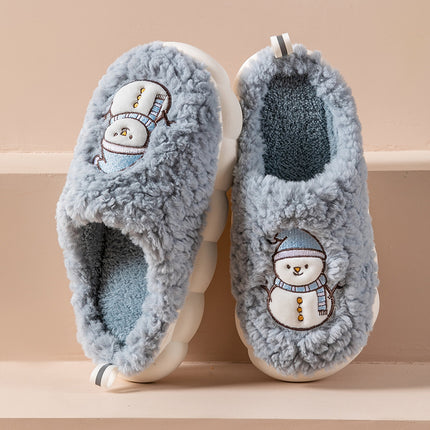 Cute Snowman Plush Slippers