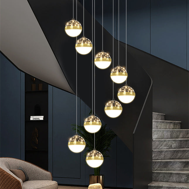 Nordic Luxury Duplex Staircase Chandelier