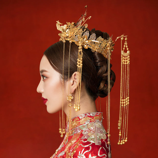 Antique Hair Crown Gold Wedding Hair Jewelry