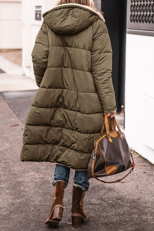 Solid Color Women Hooded Cotton Jacket
