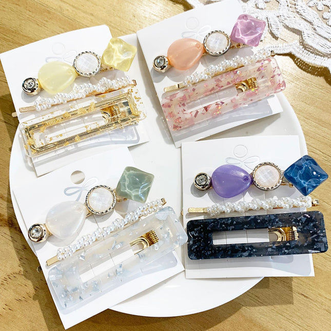 Elegant Pearl Hair Clip Set