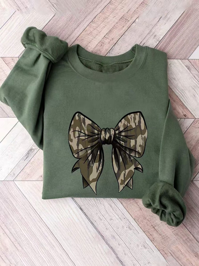 Leopard Bow Printed Loose Top