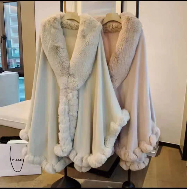 Wool Cape Shawl Women's Oversized Knit Woolen