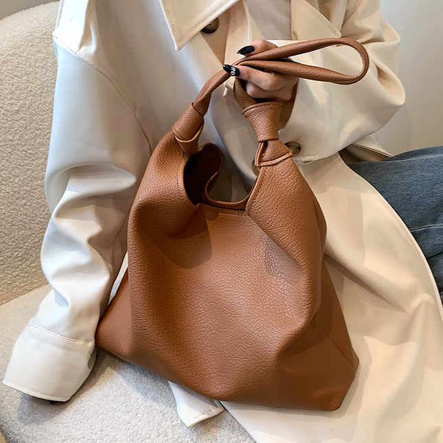 Bucket Shoulder Side Trendy Large PU Leather Handbags
