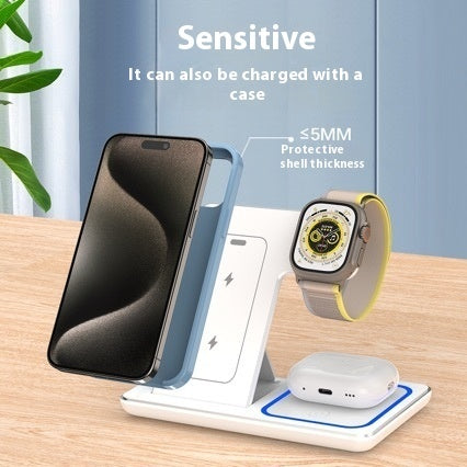 15W 3-in-1 LED Fast Wireless Charger Stand