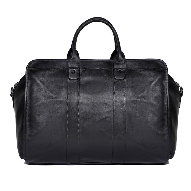 Large Capacity Genuine Leather Travel Bag - Retro Style for Men