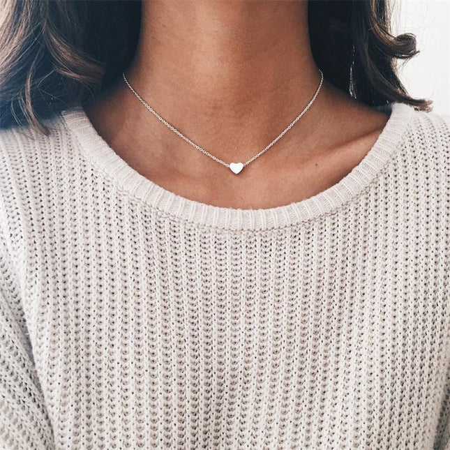 Fashion Gold Color Double-sided Love Pendant Necklaces