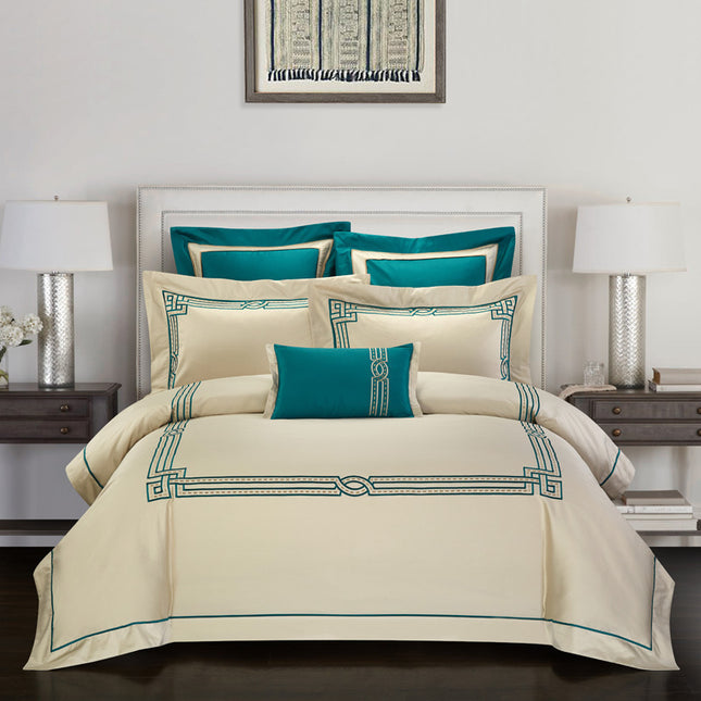 4-Piece Embroidered Cotton Bed Sheet Set