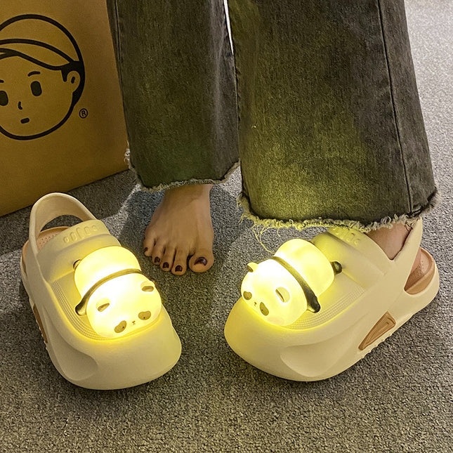 2024 Cute Panda Lamp Slippers Summer Sandals for Women