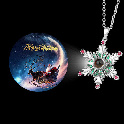 New Christmas Snowflake Necklace with Projection Design