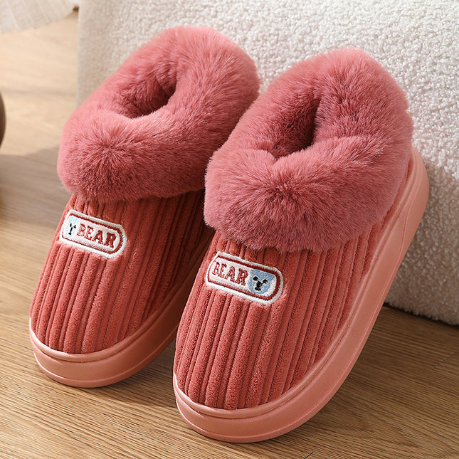 Cozy Winter Plush Slippers - Non-Slip, Thick Sole