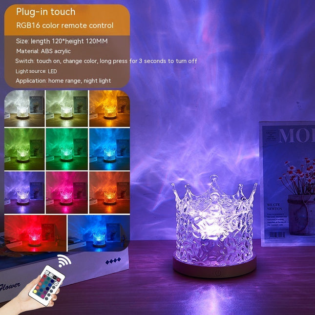 LED Water Ripple Projection Crystal Lamp