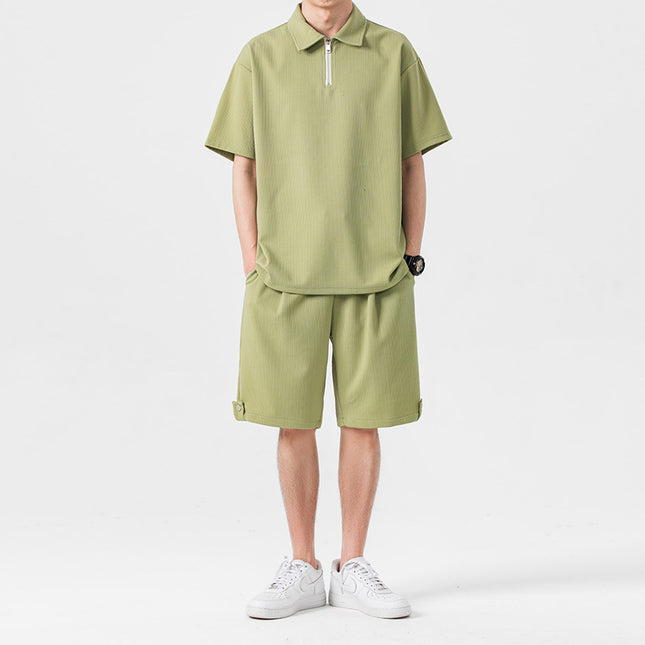 Solid Color Polo Couple Suit