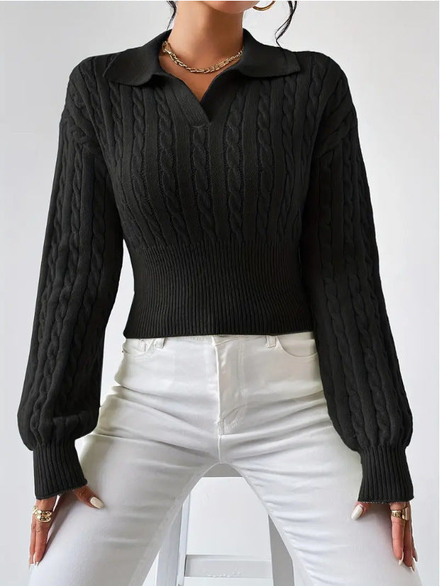 Women’s Solid Color V-Neck Sweater