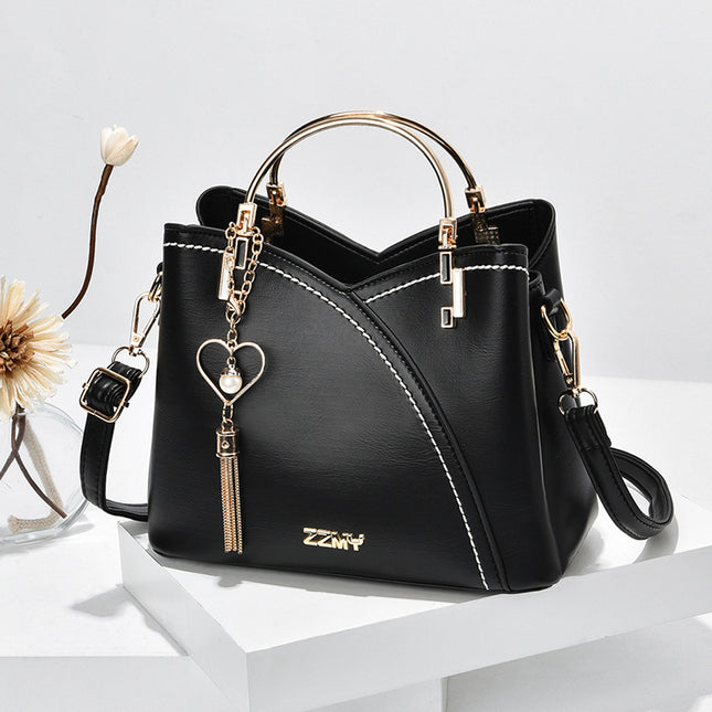 Color Block Tassel Crossbody Handbag for Women