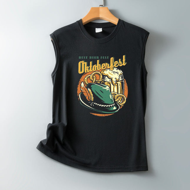Loose Round Neck Sleeveless T-shirt