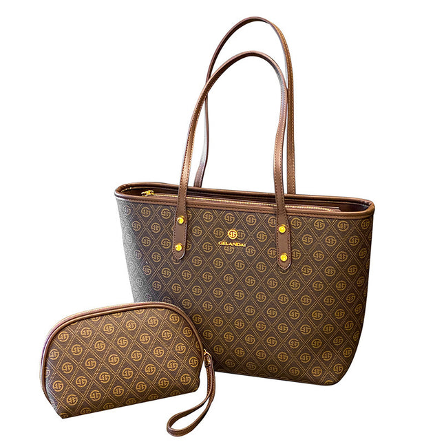 Large Capacity Commuter Tote with Stylish Print Design