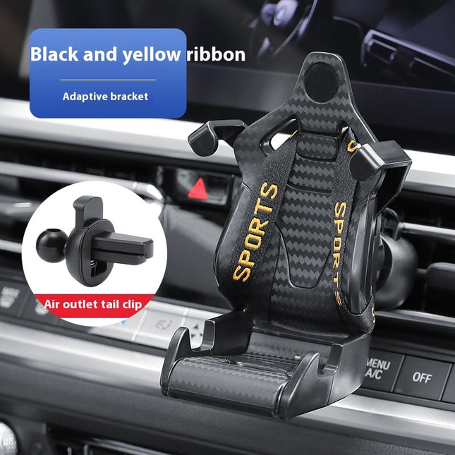 Racing Seat Car Phone Holder – 360° Rotatable Air Vent Clip