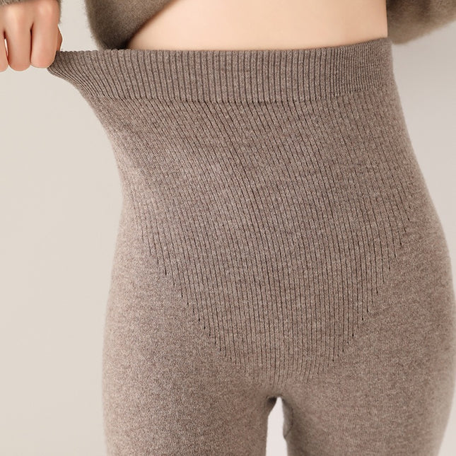 Outer Wear Wool Knitted Seamless Leggings