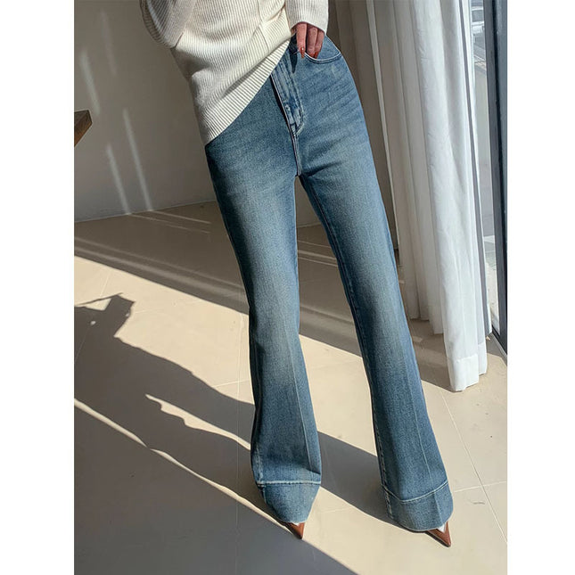 French Style Retro Washed Jeans